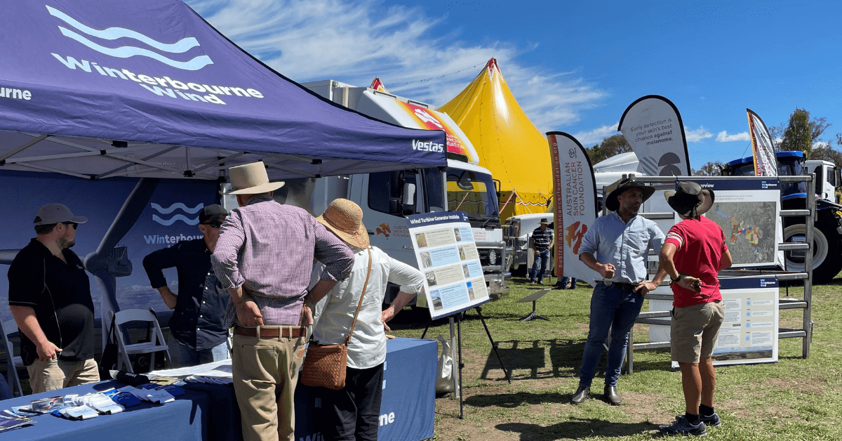 Winterbourne Wind Farm is pleased to be hosting a stall at the 2026 Walcha Show - Friday 13 March and Saturday 14 March. This will be our seventh year at the Show! Please drop by to say hello to our team who will be available to answer your questions about the proposed wind farm. We are proudly sponsoring the cattle dog trials again.